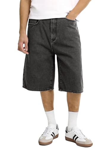 Comdecevis Mens Baggy Jean Shorts Loose Fit Streetwear Jorts XS